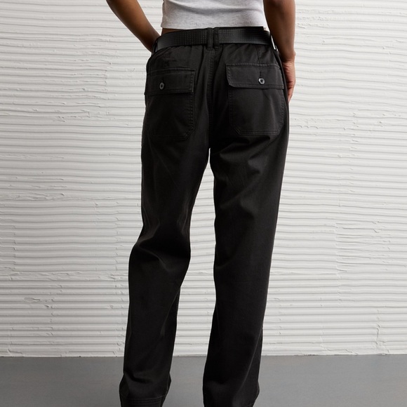 American Eagle Women’s Stretch Low-Rise Baggy Utility Pants Small Onyx Black - Picture 5 of 10